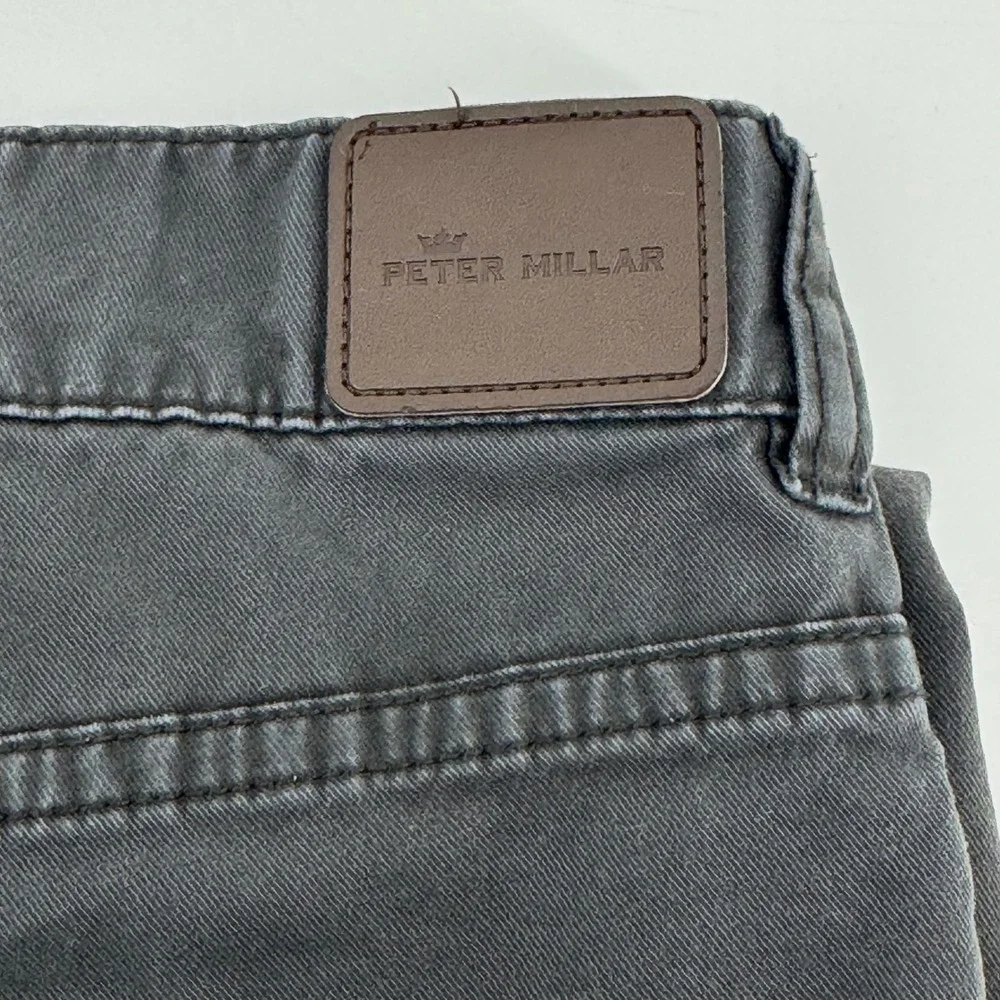 Peter Millar 5-Pocket Pants Mens 40 Charcoal Grey Pima Cotton Stretch MF18B47